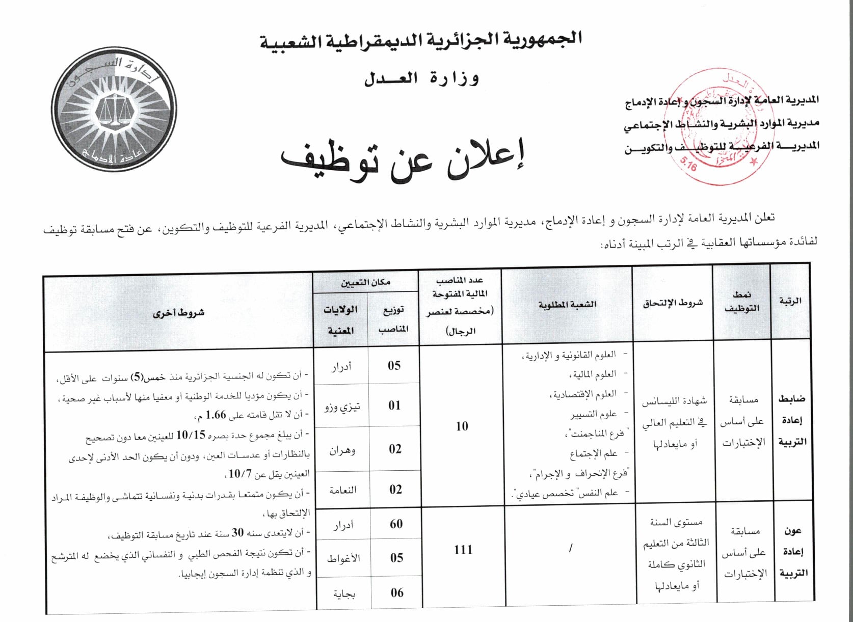 مسابقة توظيف
