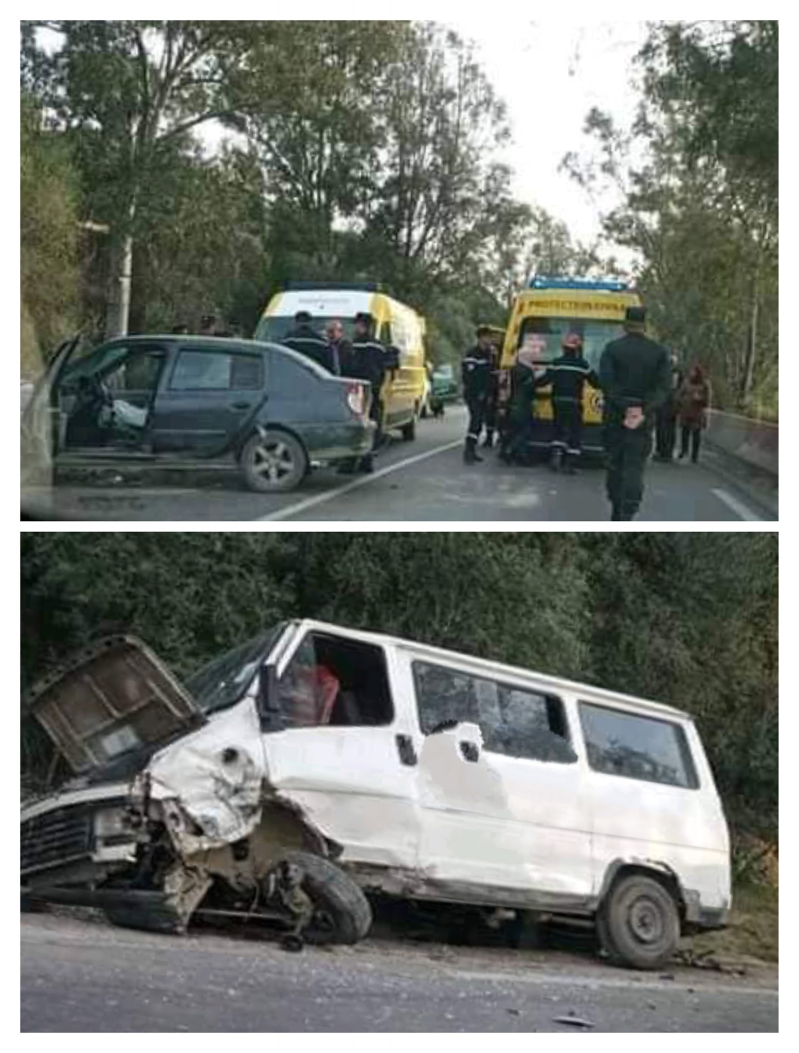 حادث مرور اصطدام ارهاب الطرقات الحماية المدنية