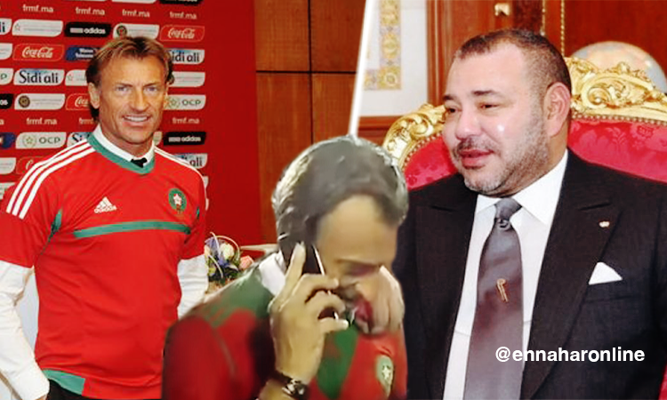 بالفيديو.. العاهل المغربي يتصل برونار مباشرة في الملعب في كوت ديفوار ...