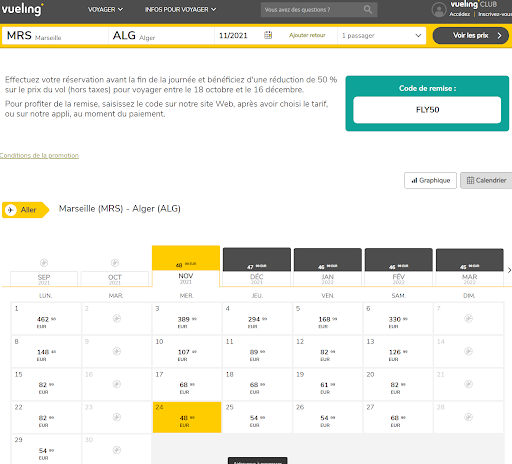 أسعار التذاكر مع طيران Vueling 