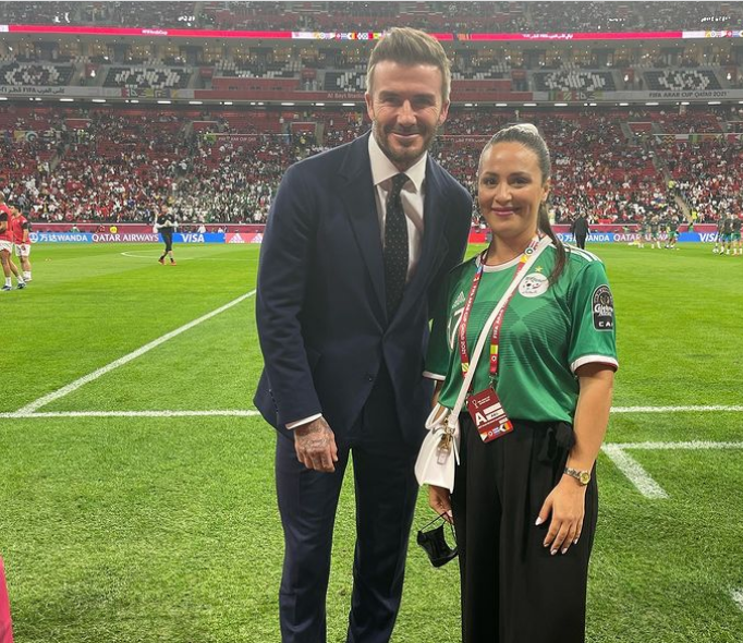 سهيلة معلم مع ديفيد بيكهام