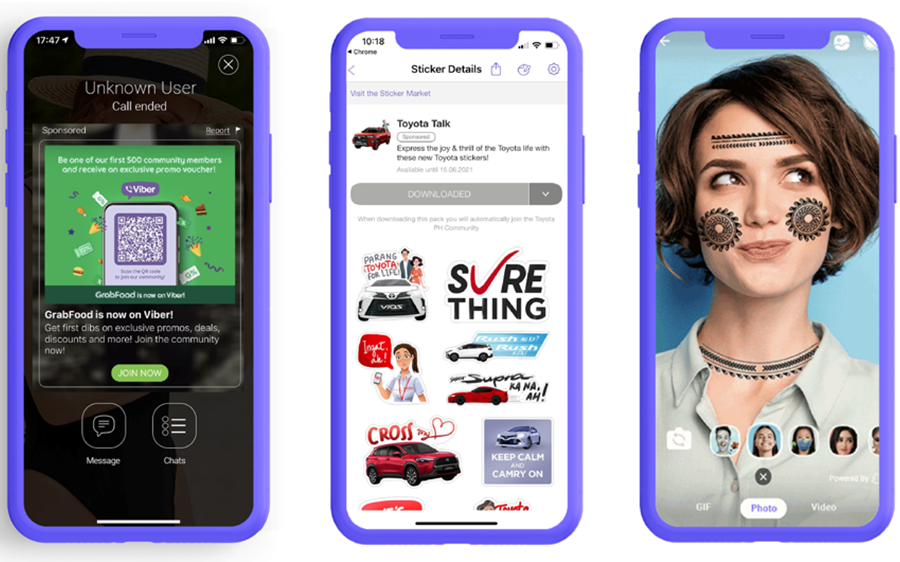 أمثلة على حلول إعلانات فايبر