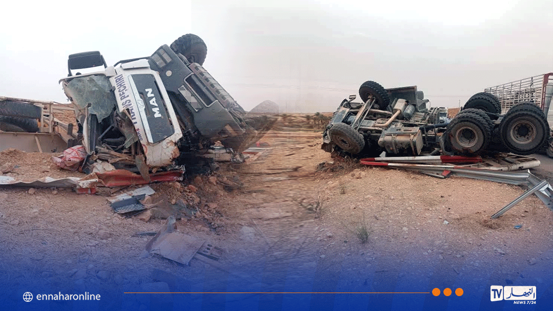 غرداية.. إصابة خمسيني في انقلاب شاحنة على الطريق الإجتنابي ببريان