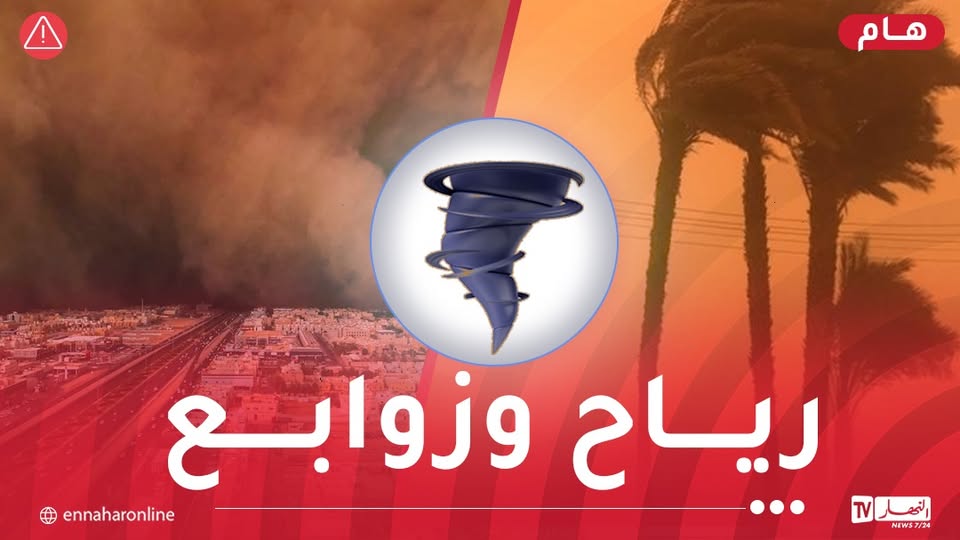 رياح وزوابع رملية على 3 ولايات اليوم