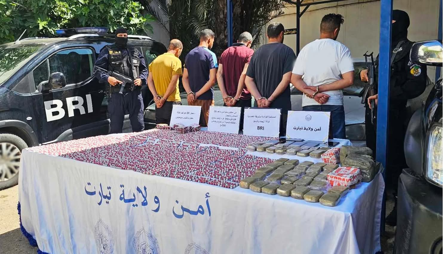 تيارت.. توقيف 5 أشخاص وحجز كمية من المخدرات