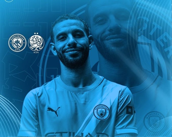 آيت نوري بديلا رفقة مانشستر سيتي في مواجهة الوداد البيضاوي