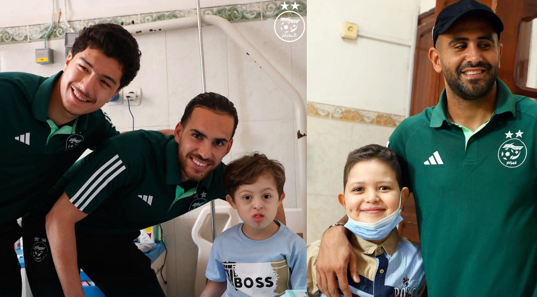 لاعبو المنتخب الوطني يرسمون البسمة على وجوه الأطفال المرضى