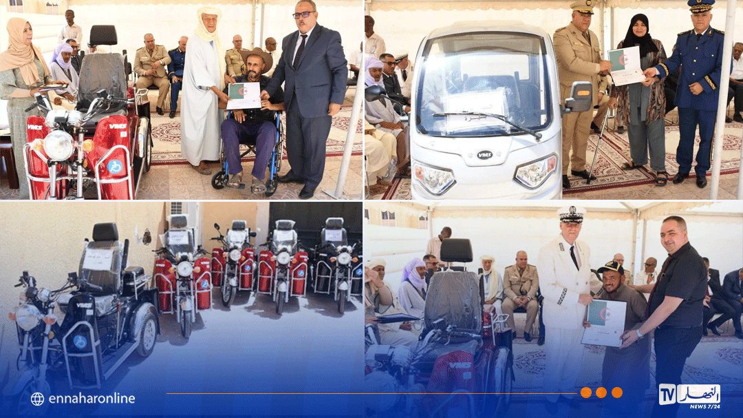 المنيعة.. في إطار إحتفالات الذكرى 63 للإستقلال .. توزيع دراجات نارية على ذوي الإحتياجات الخاصة