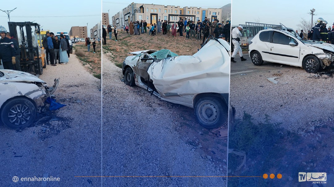 البيض.. وفاة شخص واصابة 3 اخرين في حادث اصطدام بين سيارتين