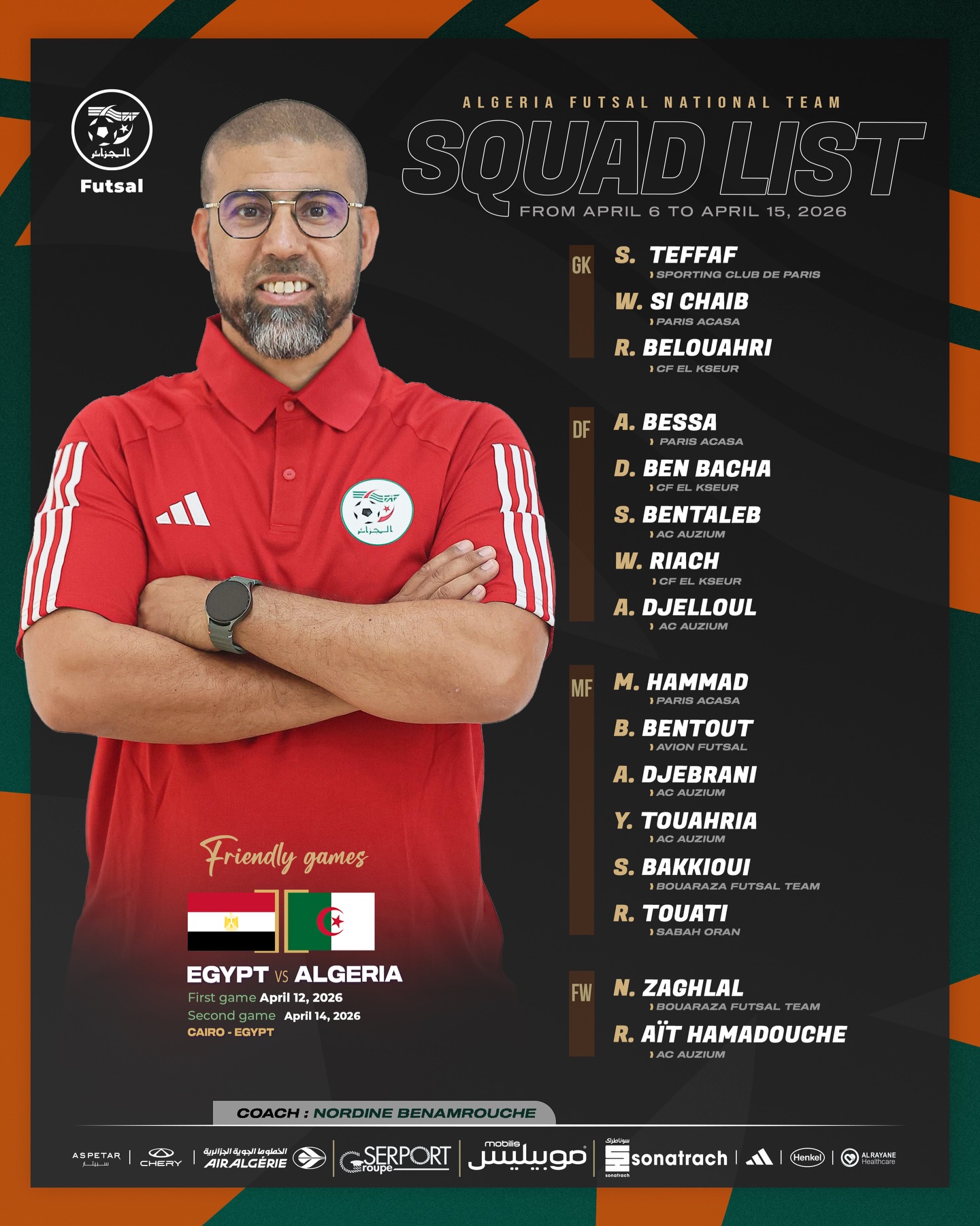 قائمة المنتخب الوطني للفوتصال