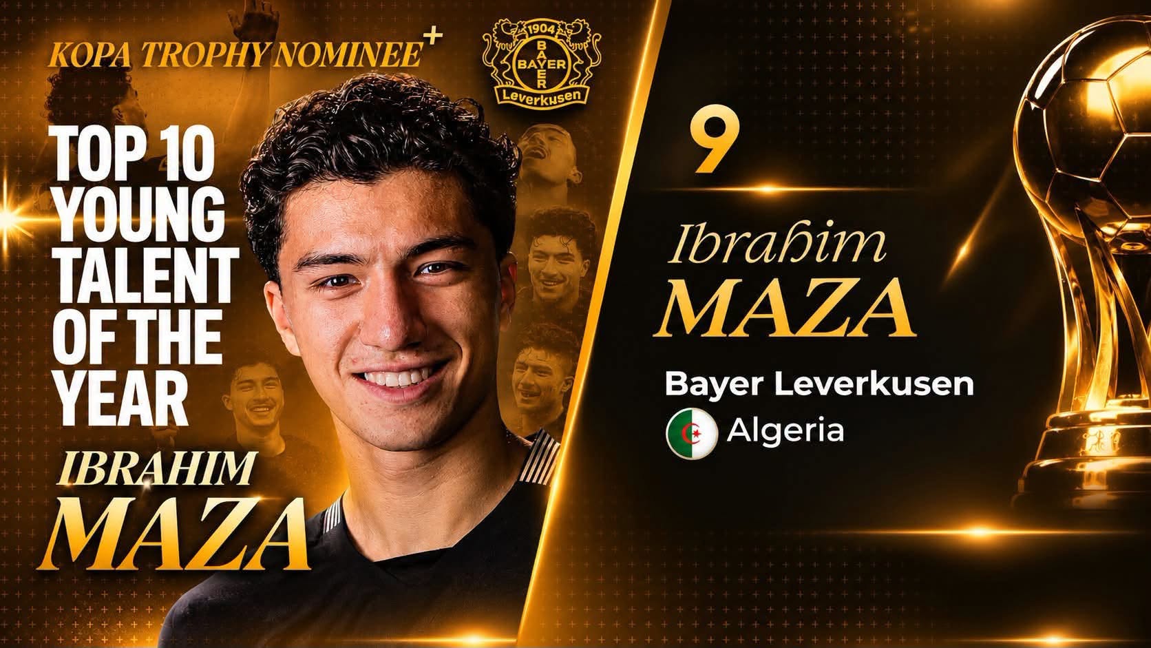 Algerian Star Ibrahim Mazza Ranks 9th in 2026 Golden Ball Awards